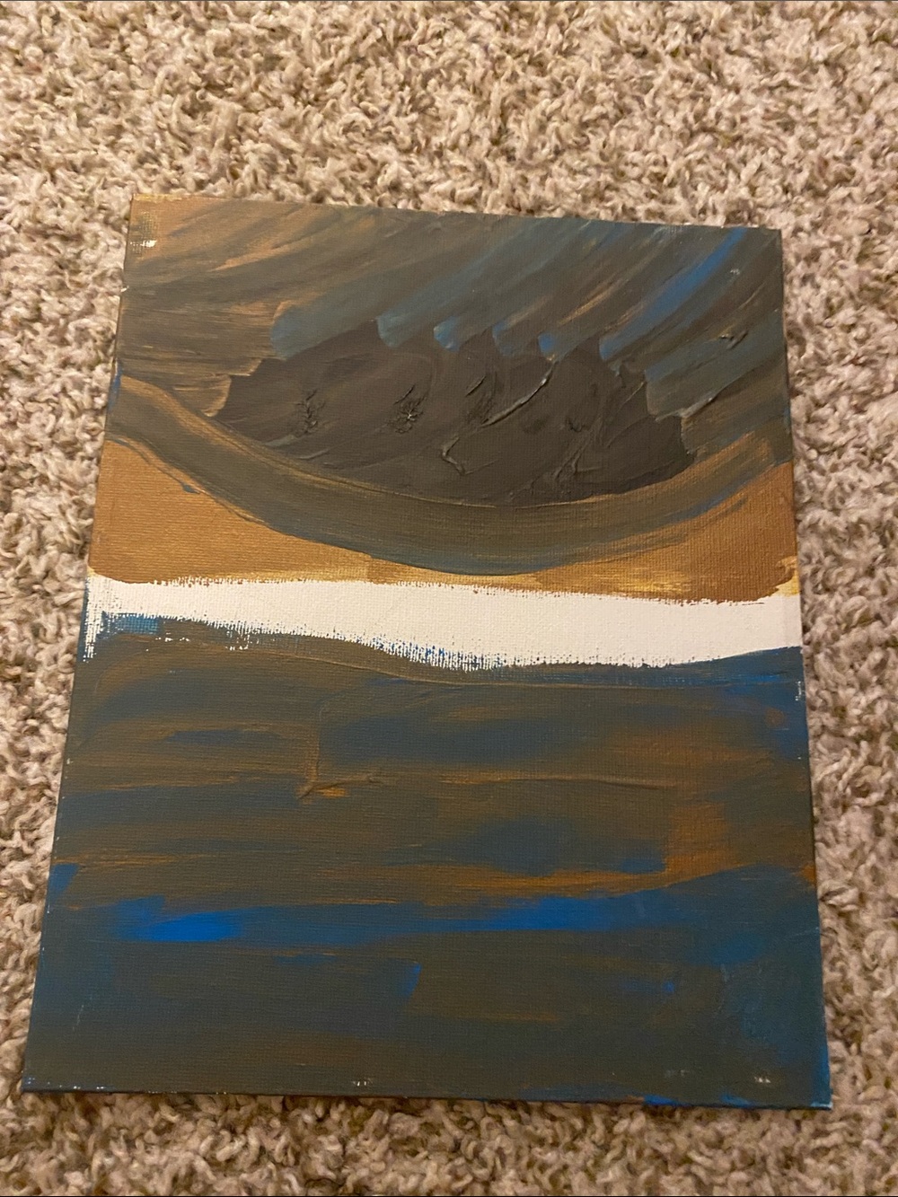 Abstract Home Art Canvas in Blue, Brown, White